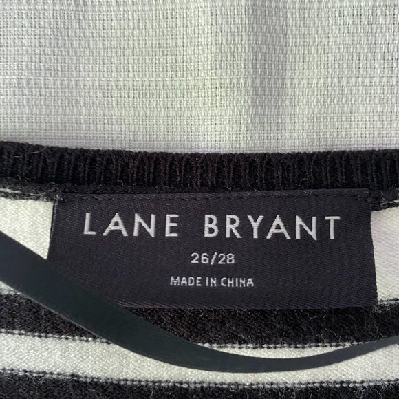 Lane Bryant Black and White Striped Sweater - Picture 3 of 4